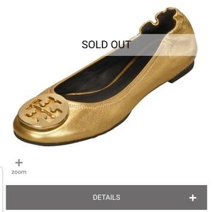 Tory Burch gold Reva ballet flats